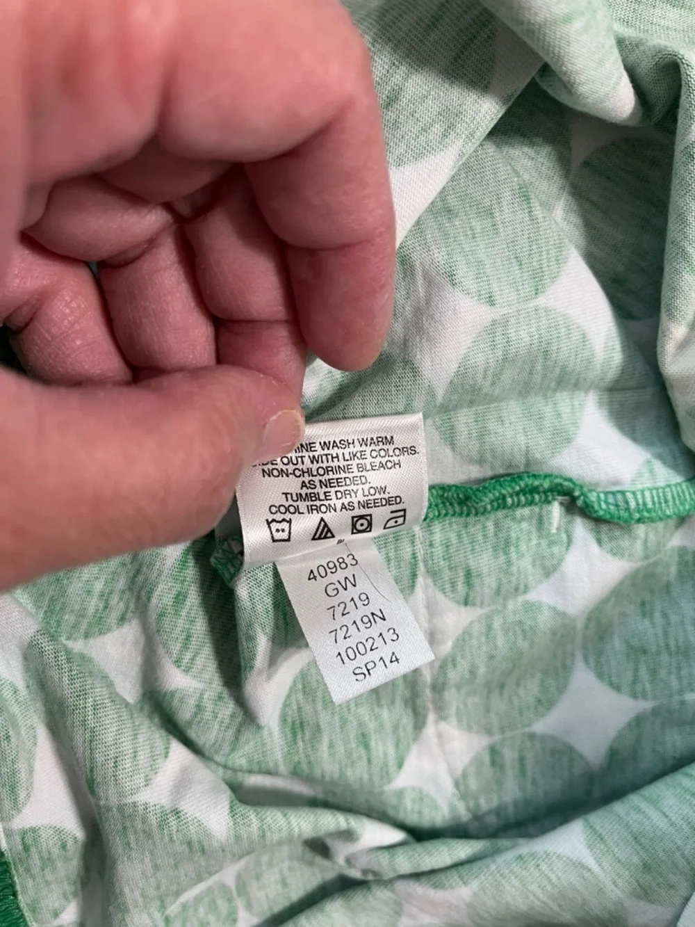 Hanna Andersson Green and White Circle Print Dress Sz 130 or 8